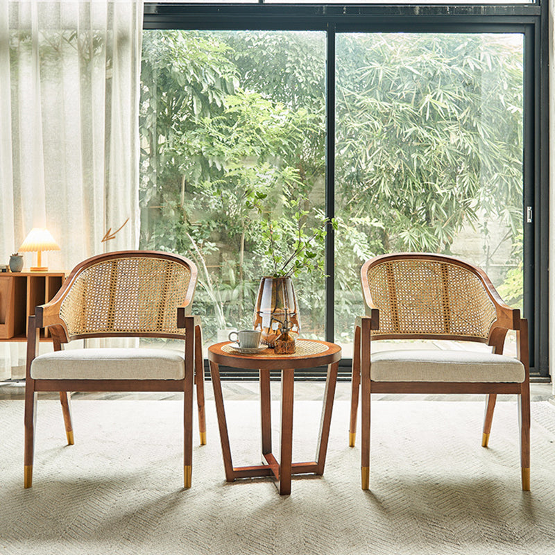 Leinenstuhl Massive Holzrahmenarme mit Basis vier Bein