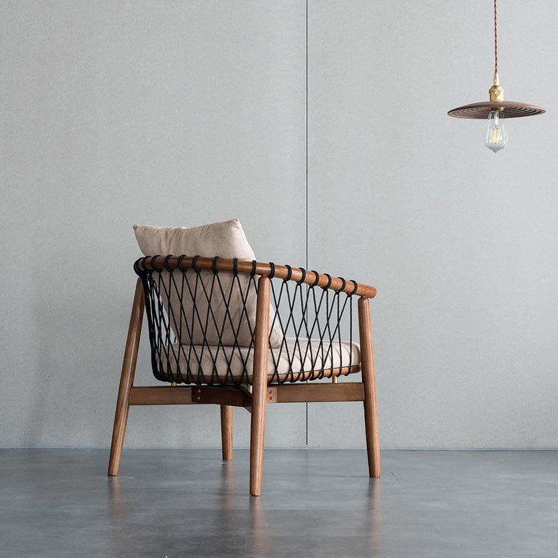 Barrel Accent Chair Solid Wood Arm Chair in Brone with Pillow Back Clearhalo 'Accent Chairs' 'accent_chairs' 'Chairs & Seating' 'furn' 'furn_accent_chairs' 'Furniture' 'Living Room Furniture' 6216872