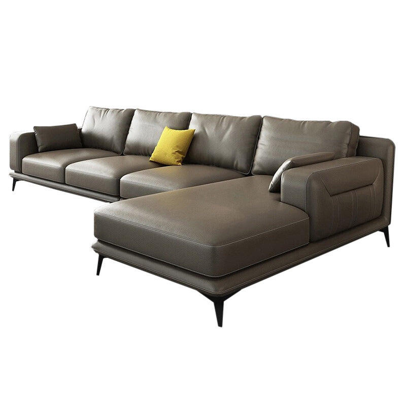 Stationary Faux Leather Living Room Flared Arm Pillows Nordic Seating