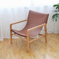 Solid Wood Arm Chair Living Room Fixed Back Arm Chair,Genuine Leather