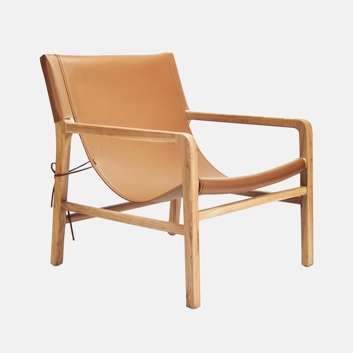 Solid Wood Arm Chair Living Room Fixed Back Arm Chair,Genuine Leather