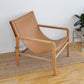 Solid Wood Arm Chair Living Room Fixed Back Arm Chair,Genuine Leather
