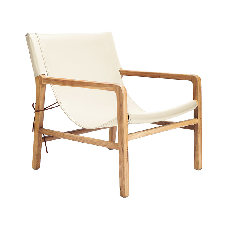 Solid Wood Arm Chair Living Room Fixed Back Arm Chair,Genuine Leather