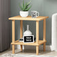 Modern Wood End Slide Table Double Tier Corner Table with Storage