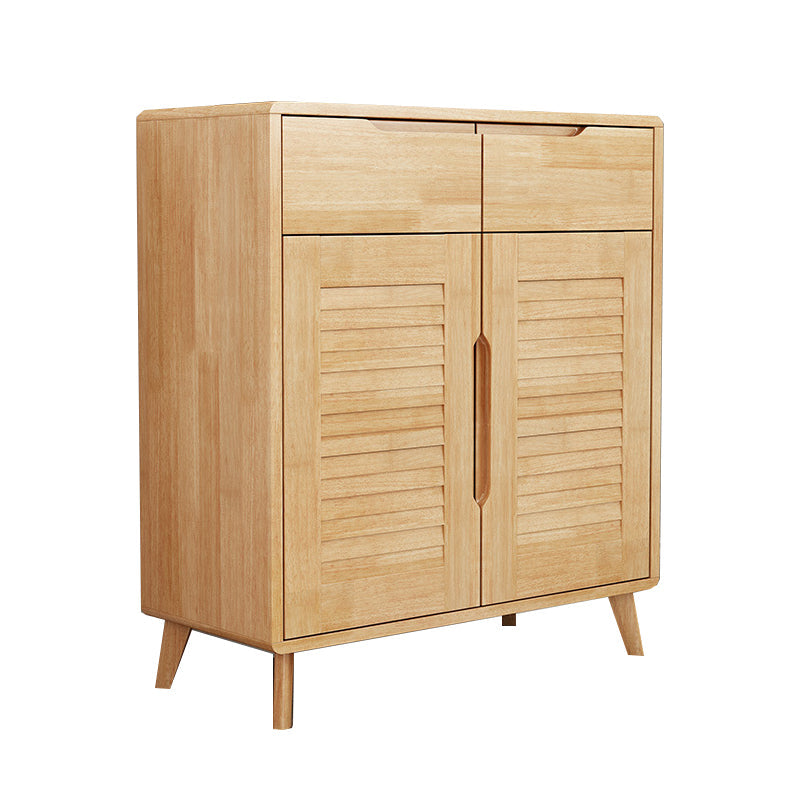 Contemporary Rubberwood Rectangle Cabinet with 2 Drawers Accent Cabinet Clearhalo 'Cabinets & Chests' 'cabinets_chests' 'furn' 'furn_cabinets_chests' 'Furniture' 'Living Room Furniture' 6216965