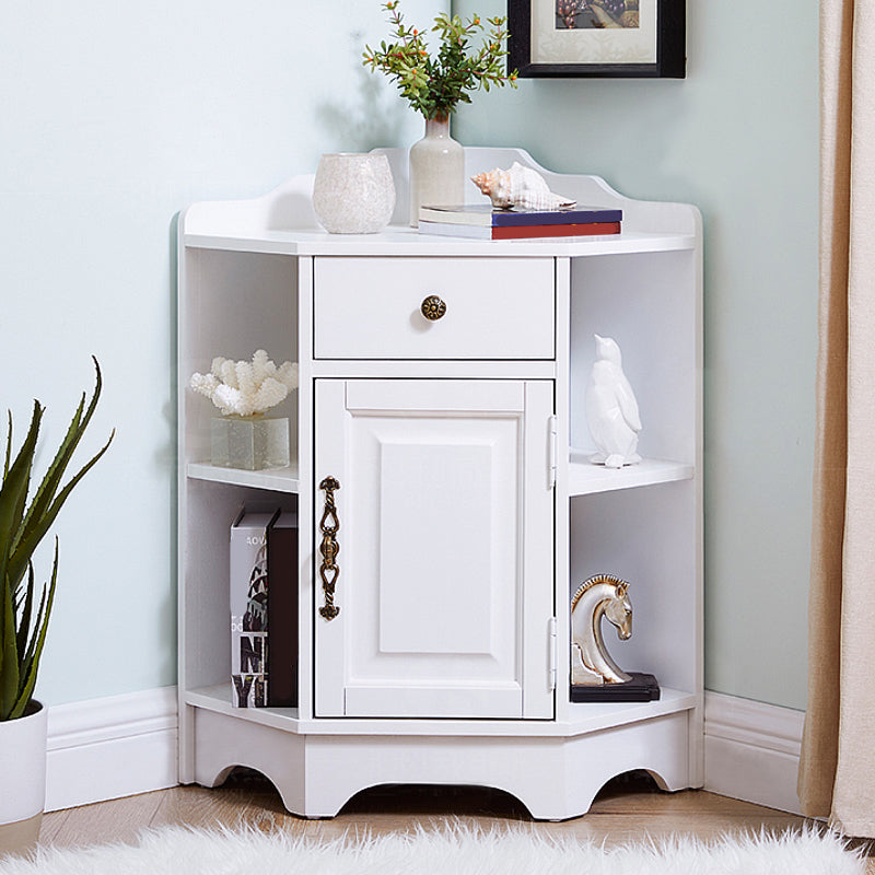 Cabinet d'accent d'angle moderne du milieu du siècle avec porte en caoutchouc