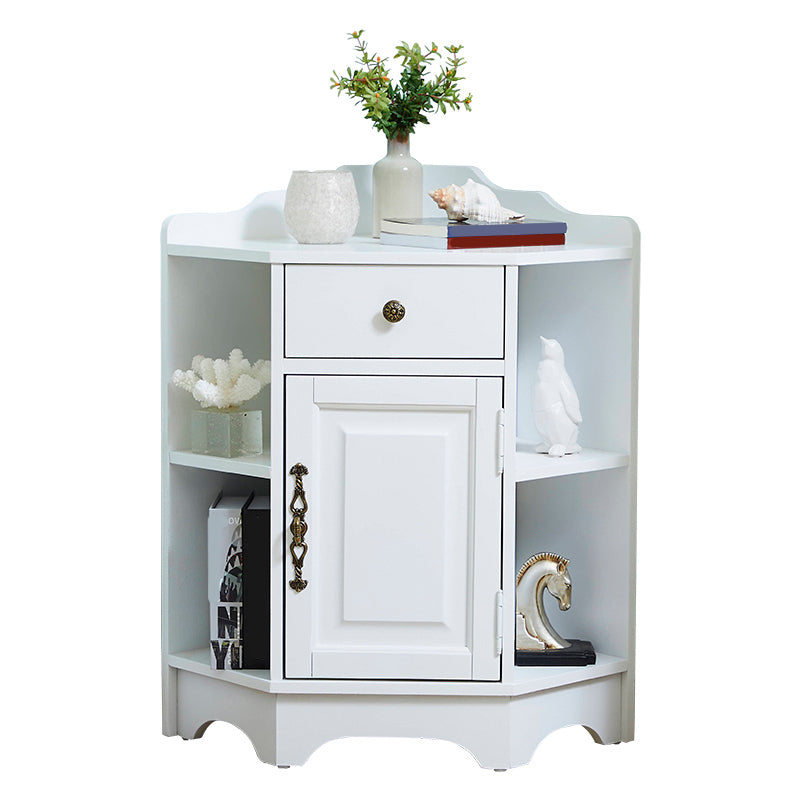 Cabinet d'accent d'angle moderne du milieu du siècle avec porte en caoutchouc