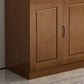 Mid-Century Modern Cabinet in Rubberwood with 2 Drawers and 3 Doors Clearhalo 'Cabinets & Chests' 'cabinets_chests' 'furn' 'furn_cabinets_chests' 'Furniture' 'Living Room Furniture' 6216992