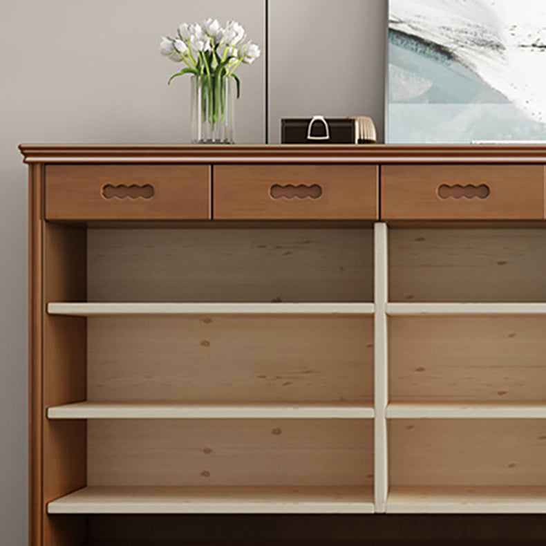 Mid-Century Modern Cabinet in Rubberwood with 2 Drawers and 3 Doors Clearhalo 'Cabinets & Chests' 'cabinets_chests' 'furn' 'furn_cabinets_chests' 'Furniture' 'Living Room Furniture' 6216993