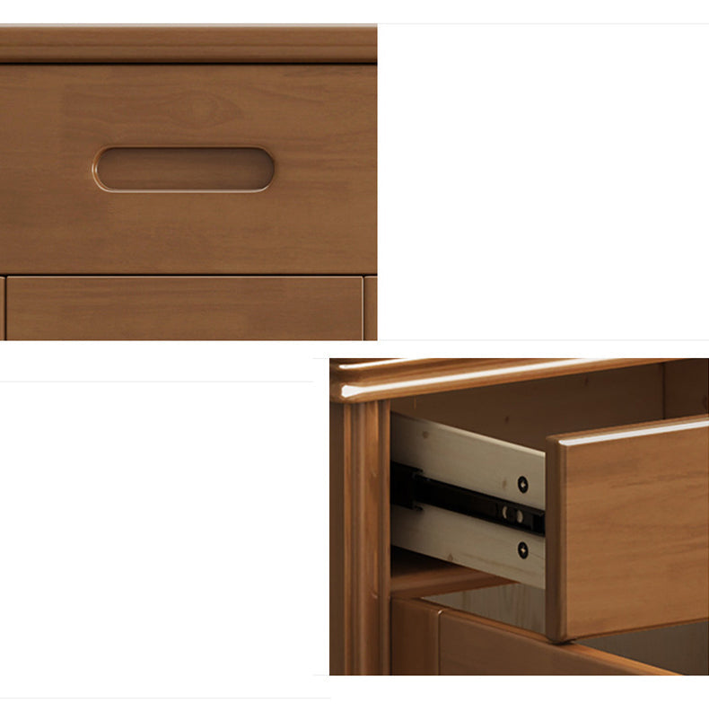 Mid-Century Modern Cabinet in Rubberwood with 2 Drawers and 3 Doors Clearhalo 'Cabinets & Chests' 'cabinets_chests' 'furn' 'furn_cabinets_chests' 'Furniture' 'Living Room Furniture' 6216994