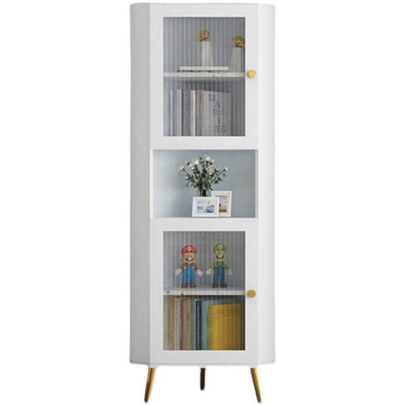 Wooden Accent Cabinet with 2 Glass Doors and Straight Legs Cabinet Clearhalo 'Cabinets & Chests' 'cabinets_chests' 'furn' 'furn_cabinets_chests' 'Furniture' 'Living Room Furniture' 6217021
