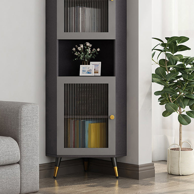 Wooden Accent Cabinet with 2 Glass Doors and Straight Legs Cabinet Clearhalo 'Cabinets & Chests' 'cabinets_chests' 'furn' 'furn_cabinets_chests' 'Furniture' 'Living Room Furniture' 6217025