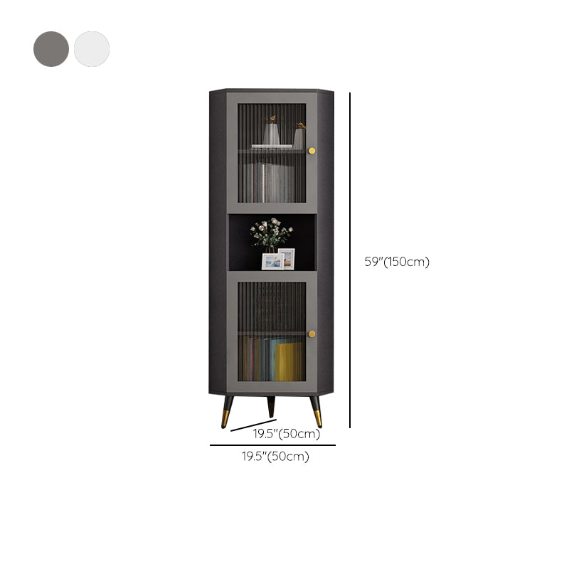Wooden Accent Cabinet with 2 Glass Doors and Straight Legs Cabinet Clearhalo 'Cabinets & Chests' 'cabinets_chests' 'furn' 'furn_cabinets_chests' 'Furniture' 'Living Room Furniture' 6217029