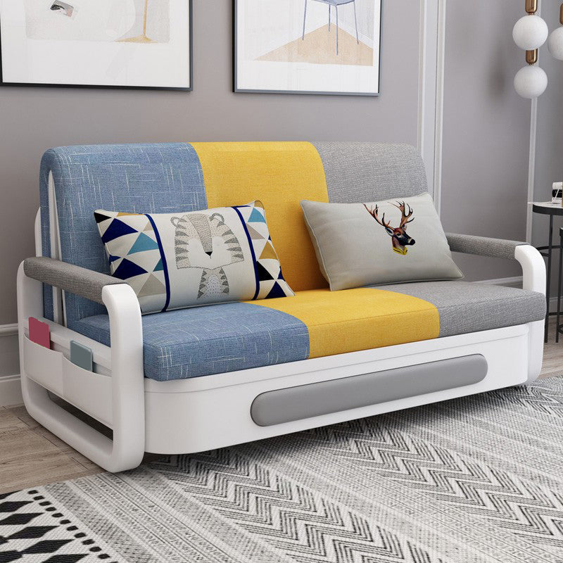 Divano letto di lino 35.43 "divano a trapastro quadrato largo con rivestimento imbottito