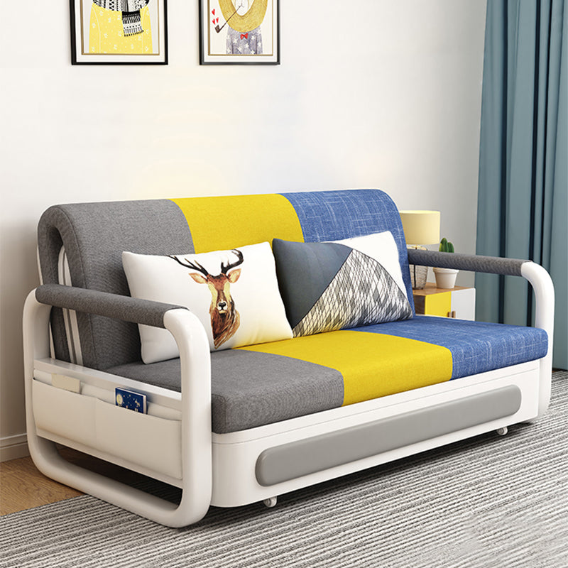 Divano letto di lino 35.43 "divano a trapastro quadrato largo con rivestimento imbottito