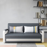 Divano in pelle in finto grigio letto 33.46 "divano a braccio quadrato largo