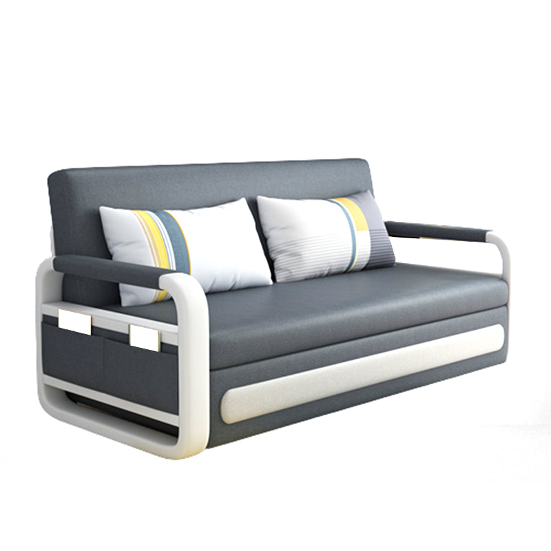 Divano in pelle in finto grigio letto 33.46 "divano a braccio quadrato largo