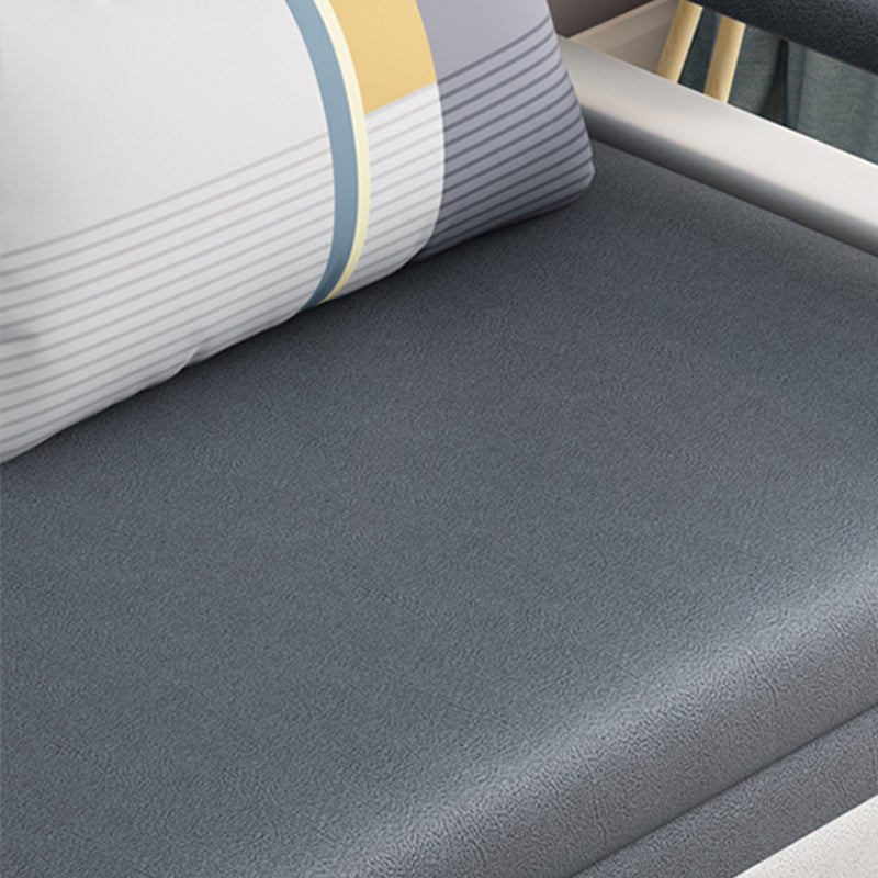 Divano in pelle in finto grigio letto 33.46 "divano a braccio quadrato largo