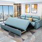Blue Faux leather Sofa Bed Square Arm Sleeper Sofa, 31.49" Wide