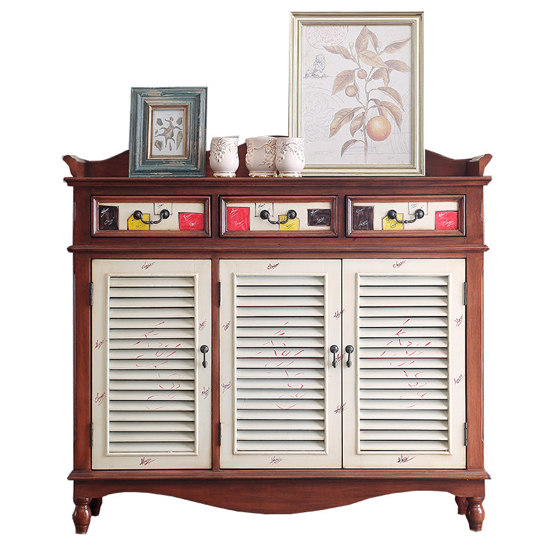 Industrial Rectangle Accent Cabinet with 6 Shelves Distressed Wood Cabinet Clearhalo 'Cabinets & Chests' 'cabinets_chests' 'furn' 'furn_cabinets_chests' 'Furniture' 'Living Room Furniture' 6217112
