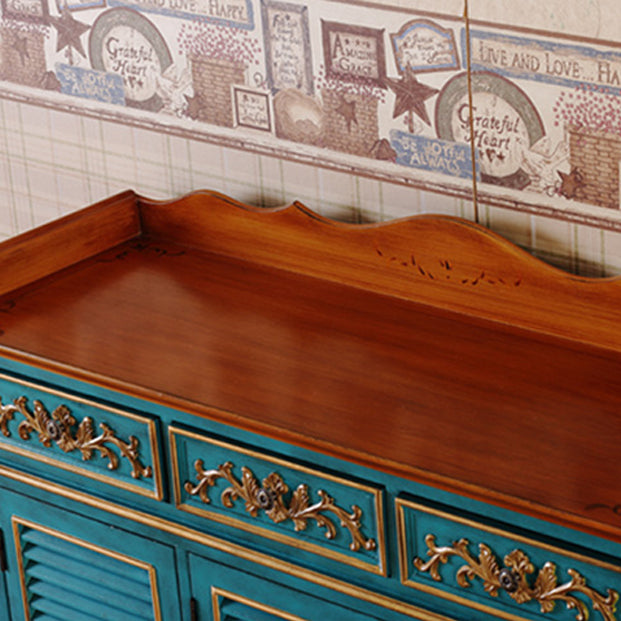 Industrial Rectangle Accent Cabinet with 6 Shelves Distressed Wood Cabinet Clearhalo 'Cabinets & Chests' 'cabinets_chests' 'furn' 'furn_cabinets_chests' 'Furniture' 'Living Room Furniture' 6217114