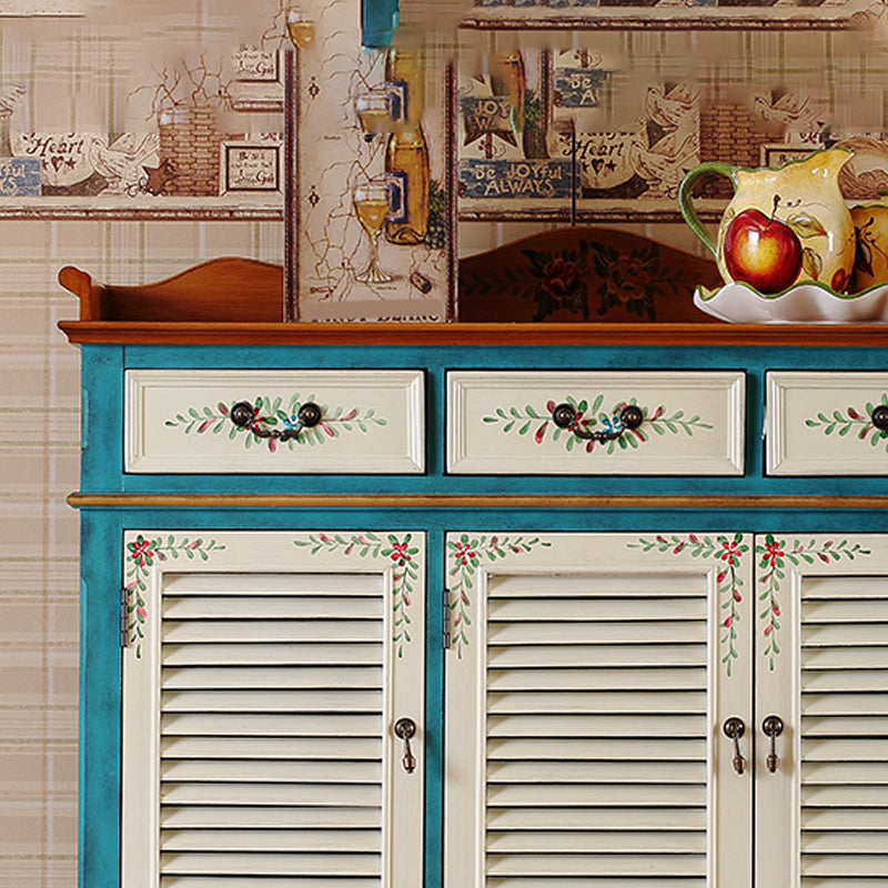 Industrial Rectangle Accent Cabinet with 6 Shelves Distressed Wood Cabinet Clearhalo 'Cabinets & Chests' 'cabinets_chests' 'furn' 'furn_cabinets_chests' 'Furniture' 'Living Room Furniture' 6217116