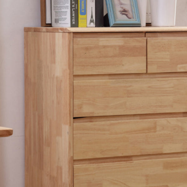 Modern Natural Rectangle Accent Chest with Drawers in Rubberwood Clearhalo 'Cabinets & Chests' 'cabinets_chests' 'furn' 'furn_cabinets_chests' 'Furniture' 'Living Room Furniture' 6217127