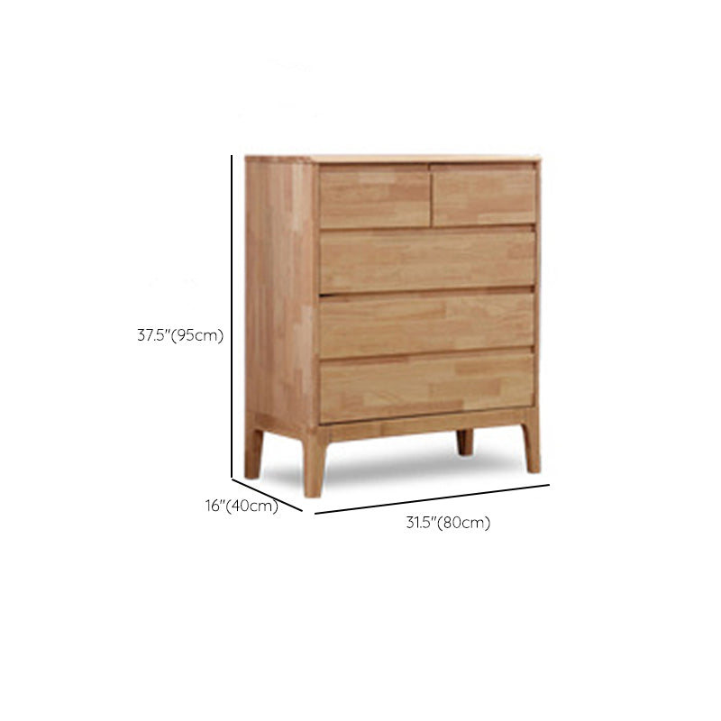 Modern Natural Rectangle Accent Chest with Drawers in Rubberwood Clearhalo 'Cabinets & Chests' 'cabinets_chests' 'furn' 'furn_cabinets_chests' 'Furniture' 'Living Room Furniture' 6217132