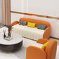 Contemporary Leather Sofa Square Arm Tight Back Sofa for Living Room