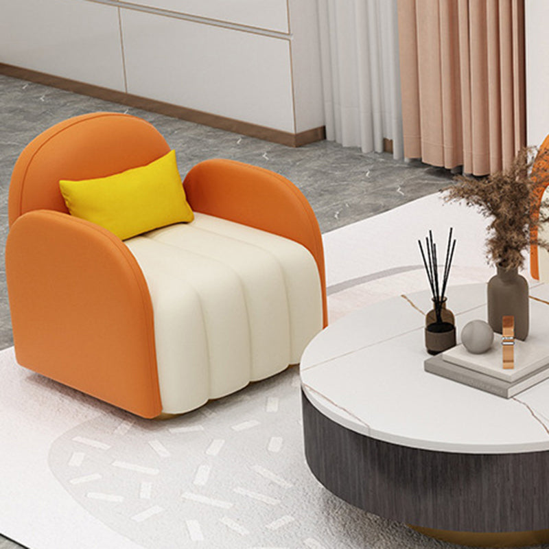 Contemporary Leather Sofa Square Arm Tight Back Sofa for Living Room