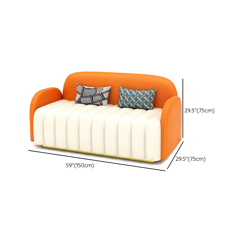 Contemporary Leather Sofa Square Arm Tight Back Sofa for Living Room