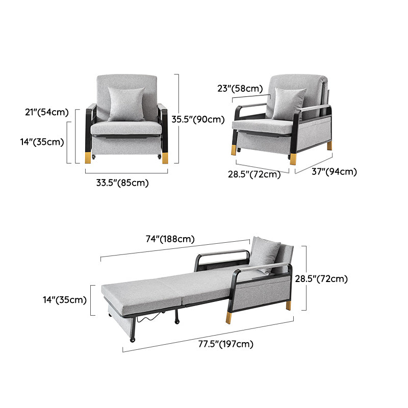 Divano letto convertibile con cuscino quadrato di stoccaggio divano letto posteriore