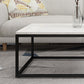 Marble Metal Frame Coffee Table Luxurious Rectangular Cocktail Table Clearhalo 'Coffee & Accent Tables' 'Coffee Tables' 'coffee_tables' 'furn' 'furn_coffee_tables' 'Furniture' 'Living Room Furniture' 6217519