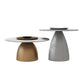 Glam Round Slate Cocktail Table Tray Top Brushed Metal Coffee Table 31.5"L x 31.5"W x 16"H + 24"L x 24"W x 18"H Gold Silver Clearhalo 'Coffee & Accent Tables' 'Coffee Tables' 'coffee_tables' 'furn' 'furn_coffee_tables' 'Furniture' 'Living Room Furniture' 6217538