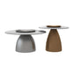 Glam Round Slate Cocktail Table Tray Top Brushed Metal Coffee Table 31.5"L x 31.5"W x 16"H + 24"L x 24"W x 18"H Silver Gold Clearhalo 'Coffee & Accent Tables' 'Coffee Tables' 'coffee_tables' 'furn' 'furn_coffee_tables' 'Furniture' 'Living Room Furniture' 6217543