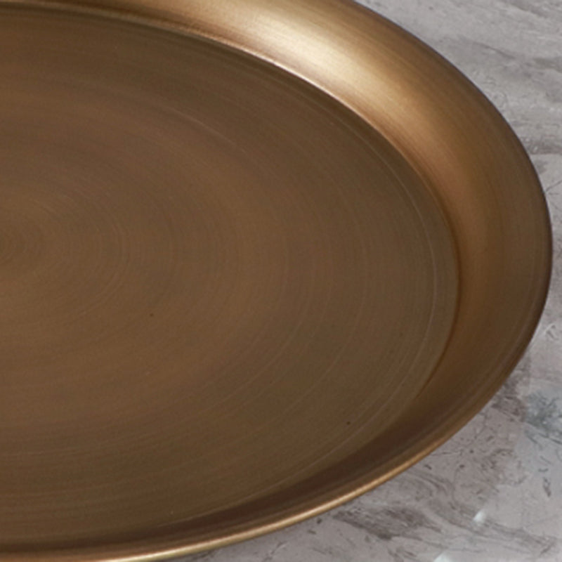 Glam Round Slate Cocktail Table Tray Top Brushed Metal Coffee Table Clearhalo 'Coffee & Accent Tables' 'Coffee Tables' 'coffee_tables' 'furn' 'furn_coffee_tables' 'Furniture' 'Living Room Furniture' 6217548