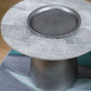 Glam Round Slate Cocktail Table Tray Top Brushed Metal Coffee Table Clearhalo 'Coffee & Accent Tables' 'Coffee Tables' 'coffee_tables' 'furn' 'furn_coffee_tables' 'Furniture' 'Living Room Furniture' 6217549