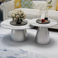 Glam Round Slate Cocktail Table Tray Top Brushed Metal Coffee Table Clearhalo 'Coffee & Accent Tables' 'Coffee Tables' 'coffee_tables' 'furn' 'furn_coffee_tables' 'Furniture' 'Living Room Furniture' 6217552