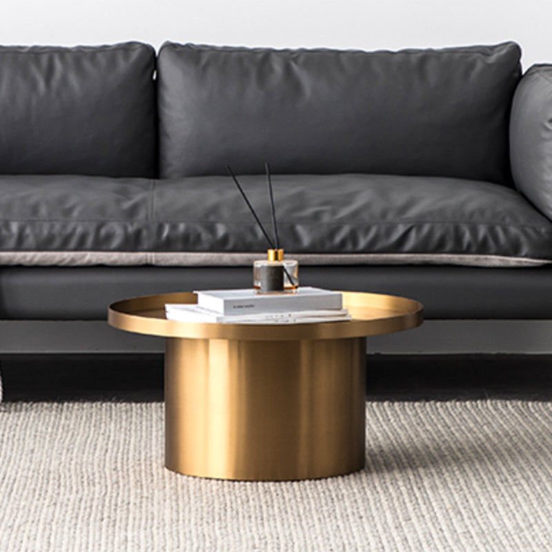 Mid-Century Modern Steel Coffee Table Pedestal Tray Top Cocktail Table Clearhalo 'Coffee & Accent Tables' 'Coffee Tables' 'coffee_tables' 'furn' 'furn_coffee_tables' 'Furniture' 'Living Room Furniture' 6217559