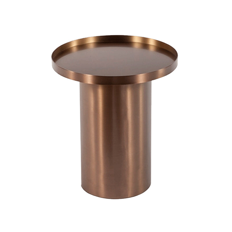 Mid-Century Modern Steel Coffee Table Pedestal Tray Top Cocktail Table 16.5"L x 16.5"W x 18.5 "H Rose Gold Clearhalo 'Coffee & Accent Tables' 'Coffee Tables' 'coffee_tables' 'furn' 'furn_coffee_tables' 'Furniture' 'Living Room Furniture' 6217560