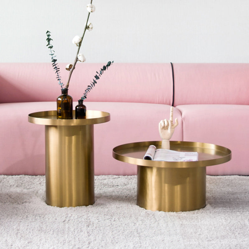 Mid-Century Modern Steel Coffee Table Pedestal Tray Top Cocktail Table Clearhalo 'Coffee & Accent Tables' 'Coffee Tables' 'coffee_tables' 'furn' 'furn_coffee_tables' 'Furniture' 'Living Room Furniture' 6217562