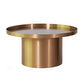 Mid-Century Modern Steel Coffee Table Pedestal Tray Top Cocktail Table 24"L x 24"W x 12"H Gold Clearhalo 'Coffee & Accent Tables' 'Coffee Tables' 'coffee_tables' 'furn' 'furn_coffee_tables' 'Furniture' 'Living Room Furniture' 6217563
