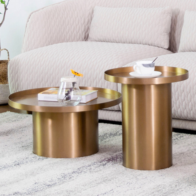 Mid-Century Modern Steel Coffee Table Pedestal Tray Top Cocktail Table Clearhalo 'Coffee & Accent Tables' 'Coffee Tables' 'coffee_tables' 'furn' 'furn_coffee_tables' 'Furniture' 'Living Room Furniture' 6217565