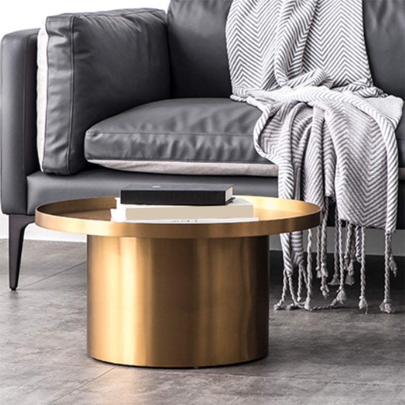 Mid-Century Modern Steel Coffee Table Pedestal Tray Top Cocktail Table Clearhalo 'Coffee & Accent Tables' 'Coffee Tables' 'coffee_tables' 'furn' 'furn_coffee_tables' 'Furniture' 'Living Room Furniture' 6217571