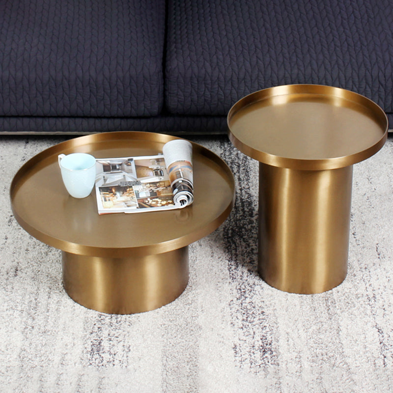 Mid-Century Modern Steel Coffee Table Pedestal Tray Top Cocktail Table Clearhalo 'Coffee & Accent Tables' 'Coffee Tables' 'coffee_tables' 'furn' 'furn_coffee_tables' 'Furniture' 'Living Room Furniture' 6217576