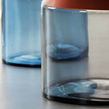 Metal Tray Top Coffee Table Mid-Century Glass Pedestal Cocktail Table