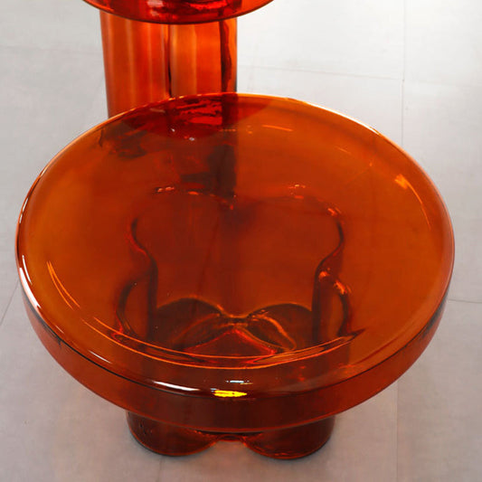 Tavolino moderno in vetro trasparente piedistallo rotondo semplice tavolo da cocktail