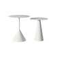 Pedestal Cocktail Table Set Mid-Century Metal Round Coffee Table 19"L x 19"W x 22"H + 16"L x 16"W x 20"H White Clearhalo 'Coffee & Accent Tables' 'Coffee Tables' 'coffee_tables' 'furn' 'furn_coffee_tables' 'Furniture' 'Living Room Furniture' 6217625