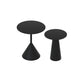 Pedestal Cocktail Table Set Mid-Century Metal Round Coffee Table 19"L x 19"W x 22"H + 16"L x 16"W x 20"H Black Clearhalo 'Coffee & Accent Tables' 'Coffee Tables' 'coffee_tables' 'furn' 'furn_coffee_tables' 'Furniture' 'Living Room Furniture' 6217629