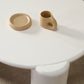 Table basse ronde en bois d'ingénierie Table de cocktail moderne à 4 pieds
